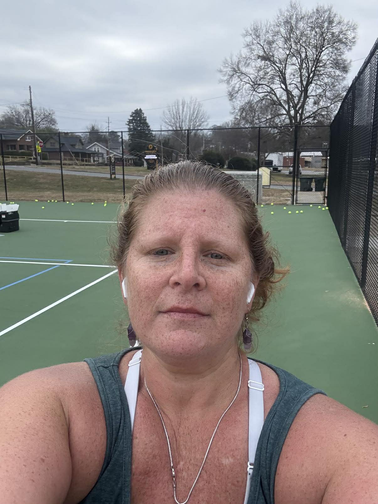 Rachelle on the tennis court
