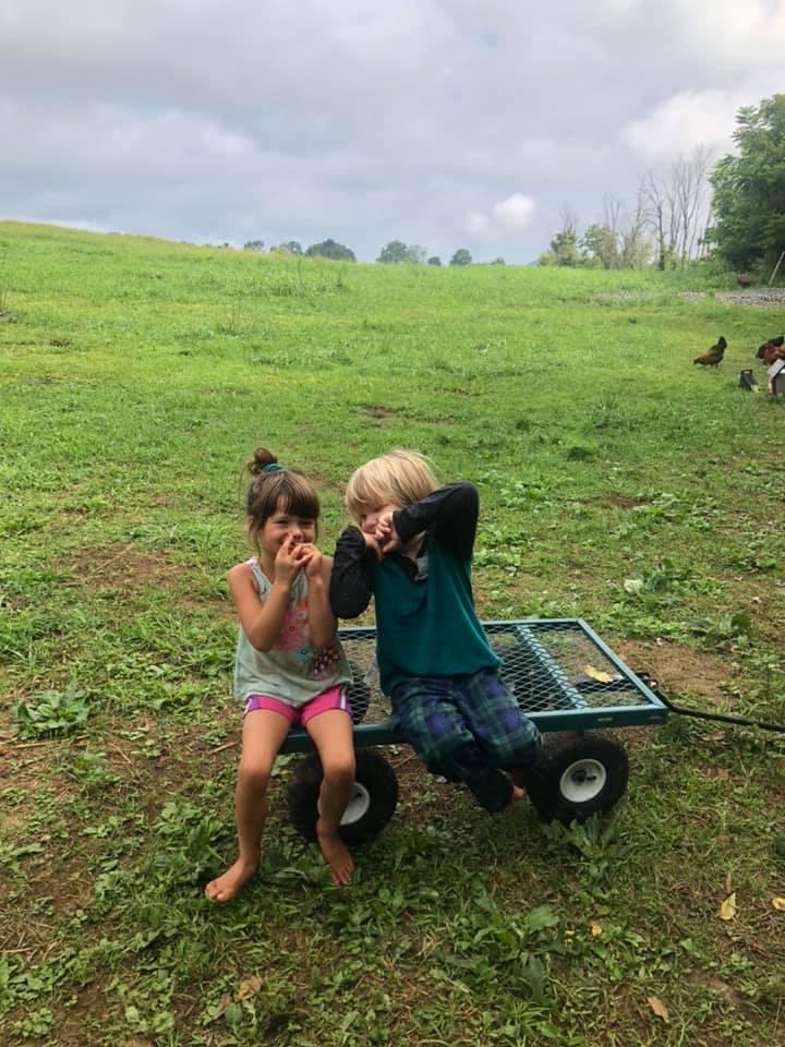 Willow and her best friend Solan hanging out at the farm while doing chores